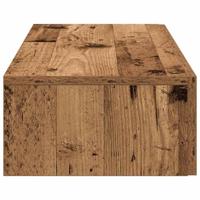 Wandschap met lades 80x33x17 cm bewerkt hout oud houtkleurig - thumbnail