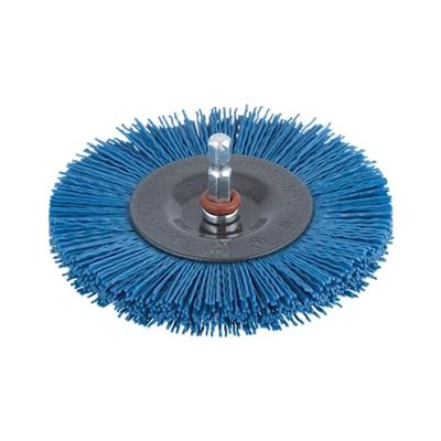 Wolfcraft Nylon-draadborstel | Blauw | 6-kant schacht | Ø100mm | 1 stuk - 2727000