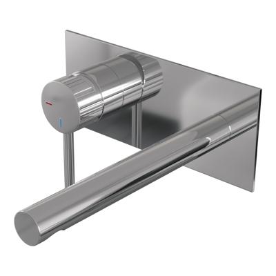 BRAUER Stripe Inbouw Wastafelmengkraan - rechte uitloop en afdekplaat - model A2 - chroom 5-CE-334