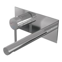 BRAUER Stripe Inbouw Wastafelmengkraan - rechte uitloop en afdekplaat - model A2 - chroom 5-CE-334 - thumbnail
