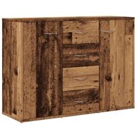 Dressoir 88x30x64 cm bewerkt hout oud houtkleurig - thumbnail