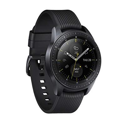 Samsung Galaxy Watch, ronde Bluetooth smartwatch voor Android, draaibare lunette, fitnesstracker, 42 mm, duurzame batterij, zwart (Duitse versie)