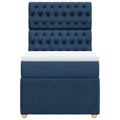 Boxspring met matras stof blauw 100x200 cm - thumbnail