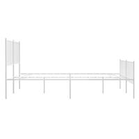 Bedframe met hoofd- en voeteneinde metaal wit 120 x 190 cm - thumbnail