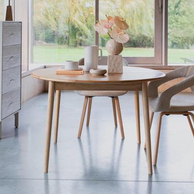 Zuiver Uitschuifbare Ronde Eettafel 'Twist' Eiken, 120-160 x 120cm