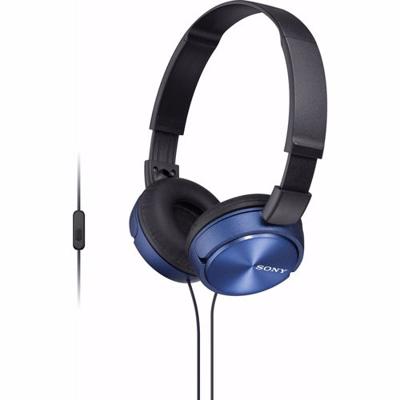 Sony MDR-ZX310AP On Ear koptelefoon Kabel Blauw Headset, Vouwbaar