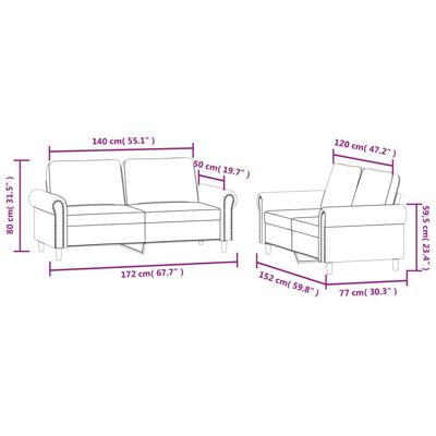 2-delige Loungeset met kussens fluweel blauw