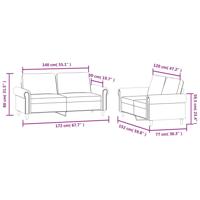 2-delige Loungeset met kussens fluweel blauw - thumbnail