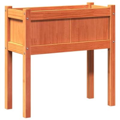 Plantenbak met poten 70x31x70 cm grenenhout waxbruin