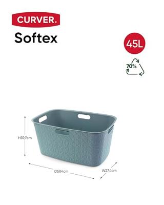 Curver Softex wasmand 45L Blauwgroen