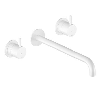 Hotbath Cobber - Wastafelmengkraan - zonder Waste - Laag - Wit - Inbouw - Messing - V04