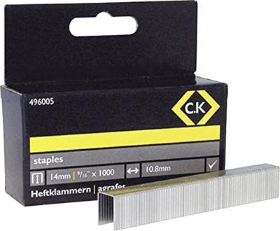 C.K 496005 Nieten voor tacker Type 140 1000 stuk(s) Afm. (l x b) 14 mm x 10.5 mm C.K 496005 Nieten voor tacker Type 140 1000 stuk(s) Afm. (l x b) 14 mm x 10.5 mm