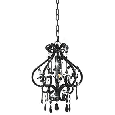 VidaXL Plafondlamp met kralen rond e14 zwart VidaXL Plafondlamp met kralen rond e14 zwart