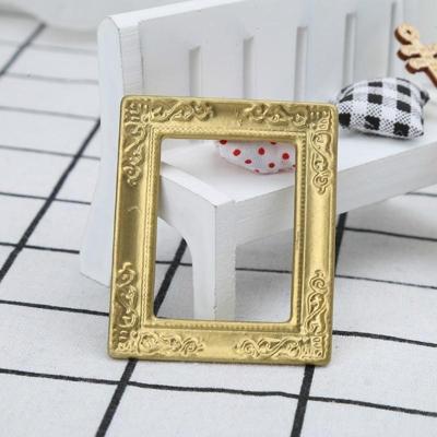 Pop huis speelgoed accessoires miniatuur decoratieve patroon frame (goud)