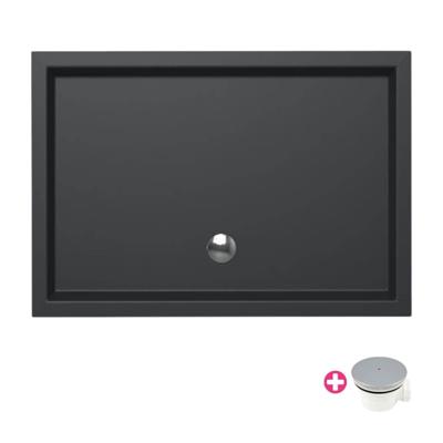 Douchebak Xenz Mariana | 100x75x4 cm | Incl.Afvoersifon-Chroom | Acryl | Rechthoekig | Antraciet mat Douchebak Xenz Mariana | 100x75x4 cm | Incl.Afvoersifon-Chroom | Acryl | Rechthoekig | Antraciet mat