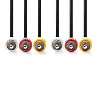 Nedis Composiet Videokabel | 3x RCA Male | 3x RCA Male | 10 m | 1 stuks - CVGP24300BK100 CVGP24300BK100 - thumbnail