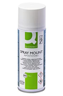 Q-CONNECT Quick Mount spray, niet permanent, spuitbus van 400 ml