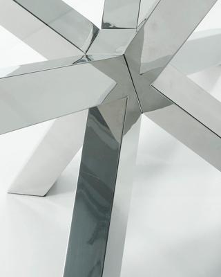 Kave Home Eettafel 'Argo' Chroom/Glas, 180 x 100cm