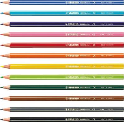 Stabilo greencolors kleurpotloden arty etui 12 stuks Stabilo greencolors kleurpotloden arty etui 12 stuks