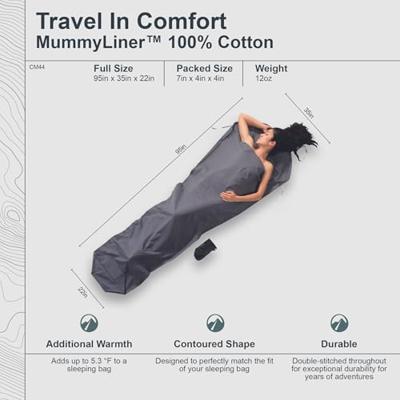 Cocoon Mummy Liner 100% Cotton Lakenzak Elephant Grey Cocoon Mummy Liner 100% Cotton Lakenzak Elephant Grey