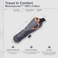 Cocoon Mummy Liner 100% Cotton Lakenzak Elephant Grey - thumbnail