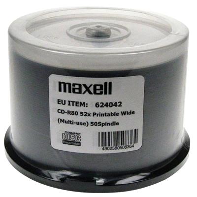 MAXELL CD-R 700MB 52x80 min, spindel, bedrukbare schijf