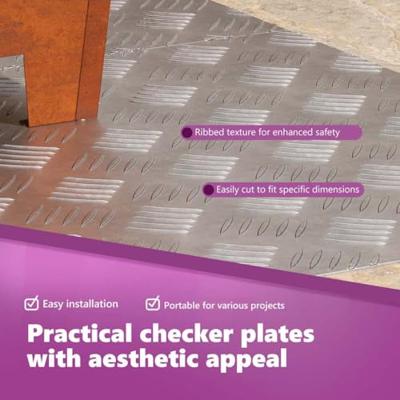 VidaXL Trap tread rechthoekig 2 pcs zilver 80 x 50 cm aluminium