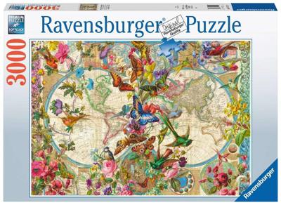 Ravensburger legpuzzel flora en fauna wereldkaart, 3000st. Ravensburger legpuzzel flora en fauna wereldkaart, 3000st.