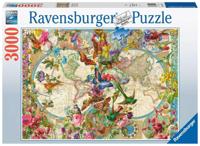 Ravensburger legpuzzel flora en fauna wereldkaart, 3000st. - thumbnail