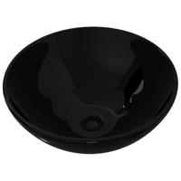 VidaXL Wasbak, keramiek, rond, zwart 325 mm - thumbnail