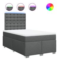 Boxspring met matras stof donkergrijs 120x200 cm - thumbnail
