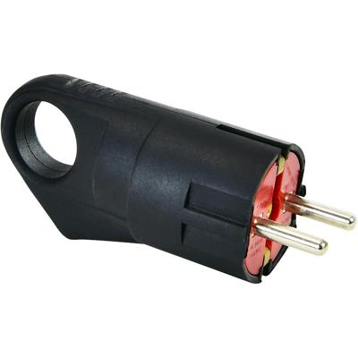 Velis Schuko Stekker Zwart - Spatwaterdicht IP44 - 16A Randaarde