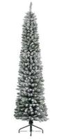 Kunstkerstboom Pencil pine snowy h180 cm dia 45 cm extra smal groen/wit Everlands - Everlands - thumbnail