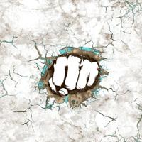 Noordwand behang friends & coffee concrete boxing fist grijs en wit - thumbnail