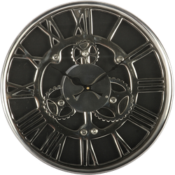 Wandklok Delani groot glans chroom Wandklok Delani groot glans chroom