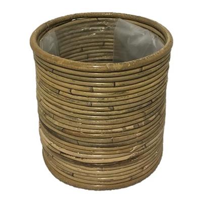 Rotan plantenmand grijs 20x20cm