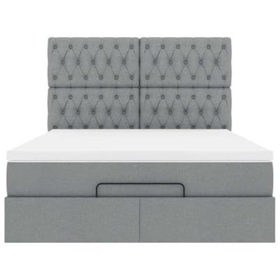 Ottoman bed met matras 140x200cm stof lichtgrijs