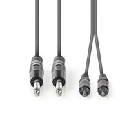 Nedis COTH23320GY30 Stereo Audiokabel 2x 6,35 Mm Male - 2x Rca Male 3,0 M Grijs - thumbnail