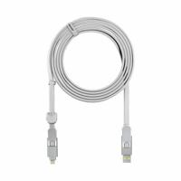 Rolling Square inCharge XL 6-in-1 Snellaadkabel 3 Meter - USB-C, Micro USB & Lightning Oplaadkabel voor iPhone, iPad & Android - Wit - thumbnail