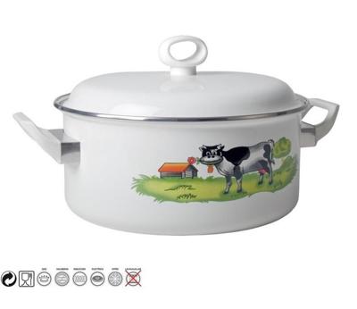 Braadpan stoofpan met deksel Ø 24cm gegoten aluminium geglazuurd geschikt voor alle warmtebronnen 4,6 L