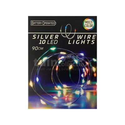 Draadverlichting Zilver 10 LED 90cm Multicolor Draadverlichting Zilver 10 LED 90cm Multicolor
