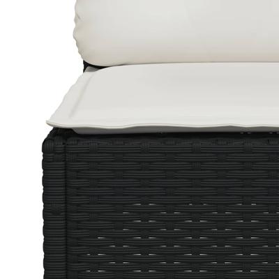 8-delige Loungeset met kussens poly rattan zwart - thumbnail