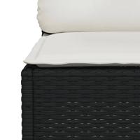 6-delige Loungeset met kussens poly rattan zwart - thumbnail
