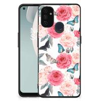 OnePlus Nord N100 Bloemen Hoesje Butterfly Roses - thumbnail