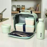 Vierkante Lunchtrommel met Deksel Milan Groen 330 ml 12 x 10 x 7 cm Plastic (1 Stuks) - thumbnail