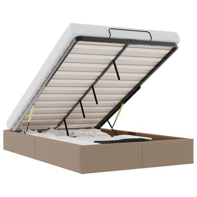 Bedframe zonder matras 120x190 cm kunstleer cappuccinokleurig