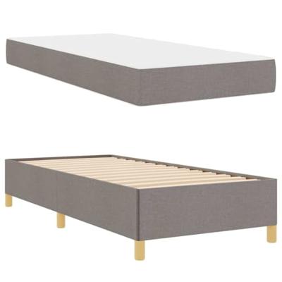 Boxspring bed Anders Taupe en Wit 90 x 200 cm Stof