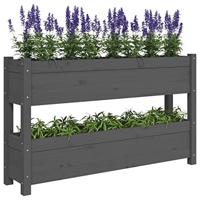 Plantenbak 112x25x66 cm massief grenenhout grijs - thumbnail
