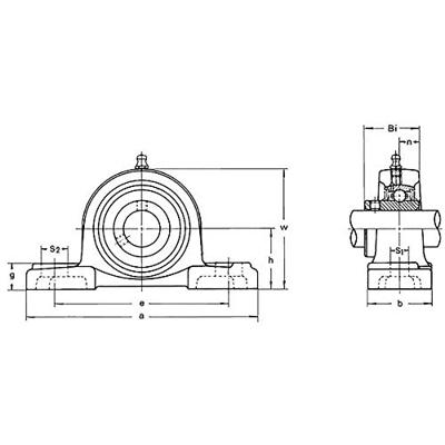 HTB UCP 205 Staand lager Grijs/grauw gietijzer Boordiameter 25 mm Gatafstand 105 mm HTB UCP 205 Staand lager Grijs/grauw gietijzer Boordiameter 25 mm Gatafstand 105 mm