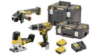 DEWALT DCK329P2T-QW DCK329P2T-QW Gereedschapsset Accu-klop/schroefmachine, Haakse accuslijper, Accu-decoupeerzaag, Accu, Acculader 8-delig - thumbnail